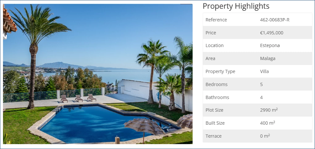 Estepona Bahia Dorada 5 bed 4 bath Villa