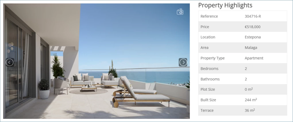 84 luxury 2, 3, 4 bed homes stunning sea views €518,000